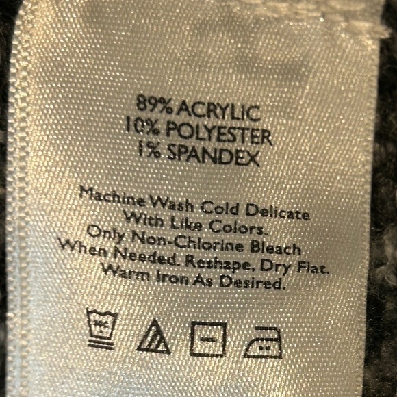 B13.03 Eddie Bauer Sleepwear Cowl Neck Sweater Dark Gray Tweed Loungewear - Picture 4 of 5